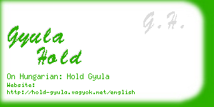 gyula hold business card